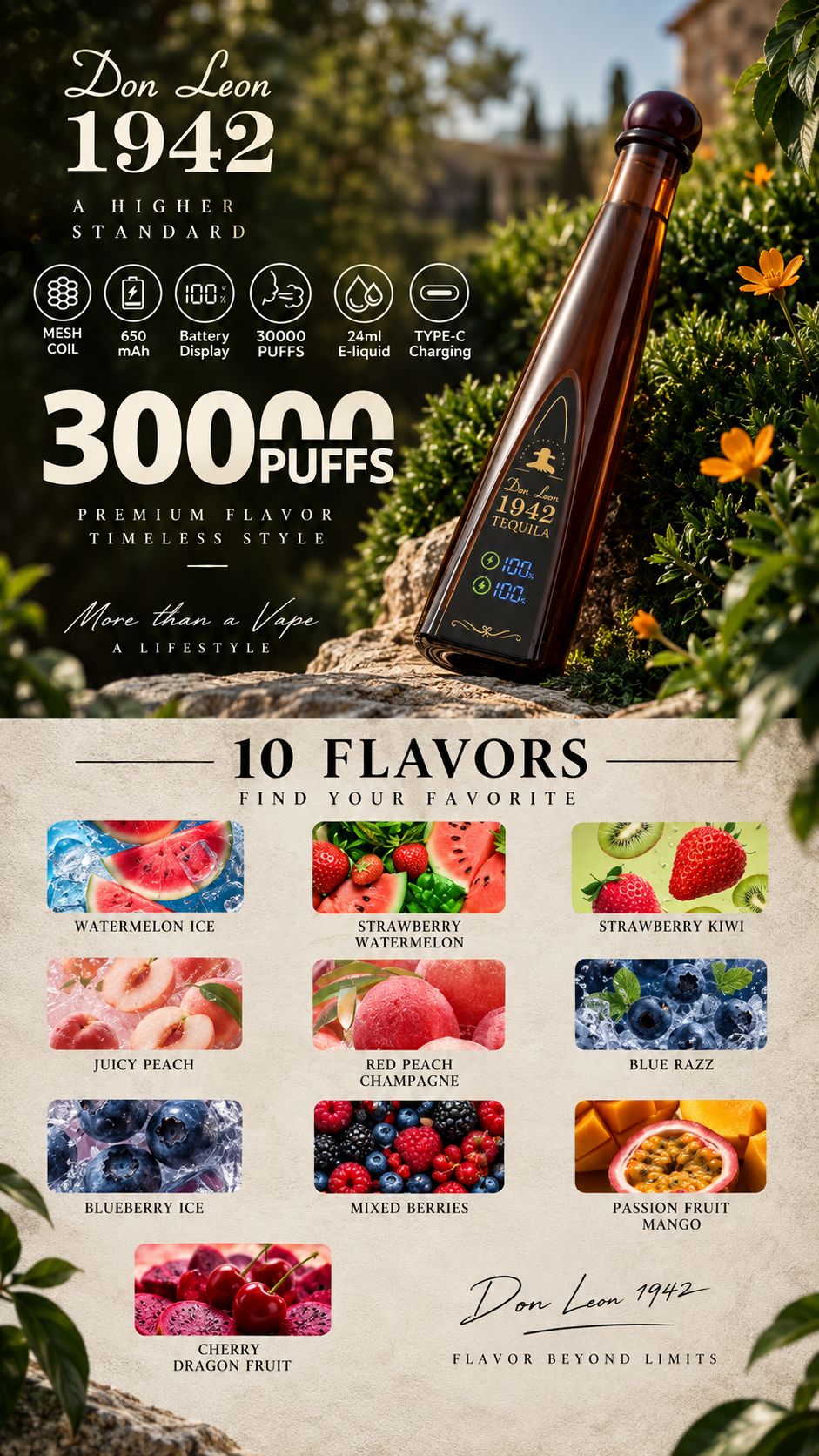 Tequila Don Leon 1942 30K Puffs 2%
