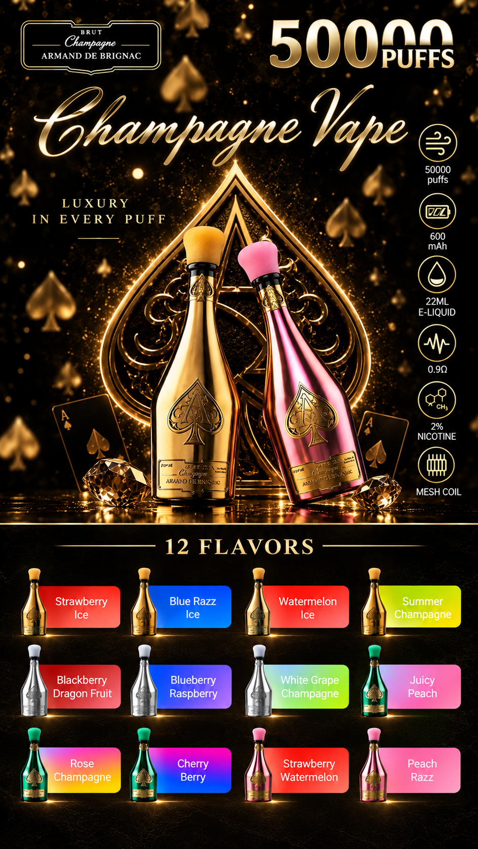 Armand de Brignac 50K Puffs 2%